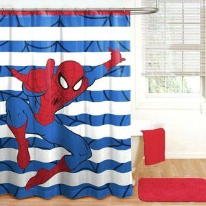 Spiderman Fabric Shower Curtain Bathroom Marvel